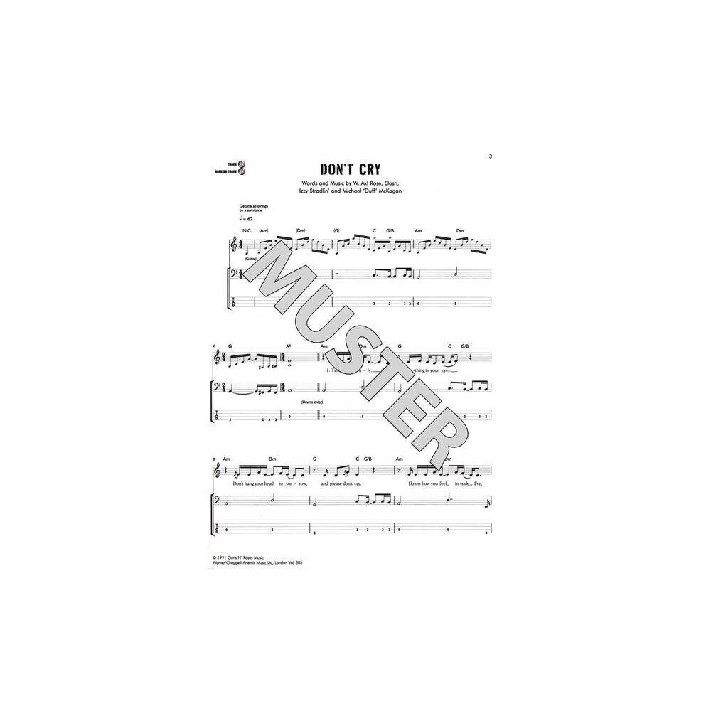 Hal Leonard Authentic Playalong Guns N Roses Bass Guitar