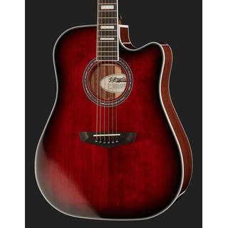 D'Angelico Premier Bowery Vintage Trans Black Cherry Burst elektrisch-akoestische westerngitaar