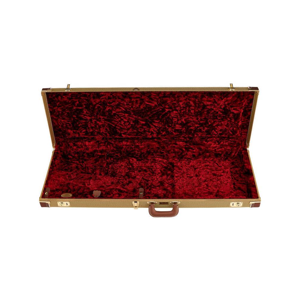 Fender G&G Deluxe Strat/Tele Hardshell Case Tweed Red Poodle Plush koffer voor Stratocaster en Telecaster