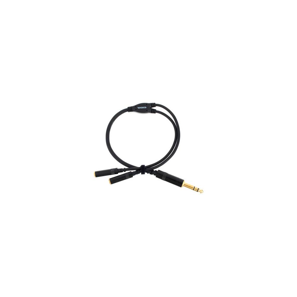 Cordial CFY0.3VYY Intro verloopkabel jack 6.3 TRS male-2x 3.5 TRS female 0.3m