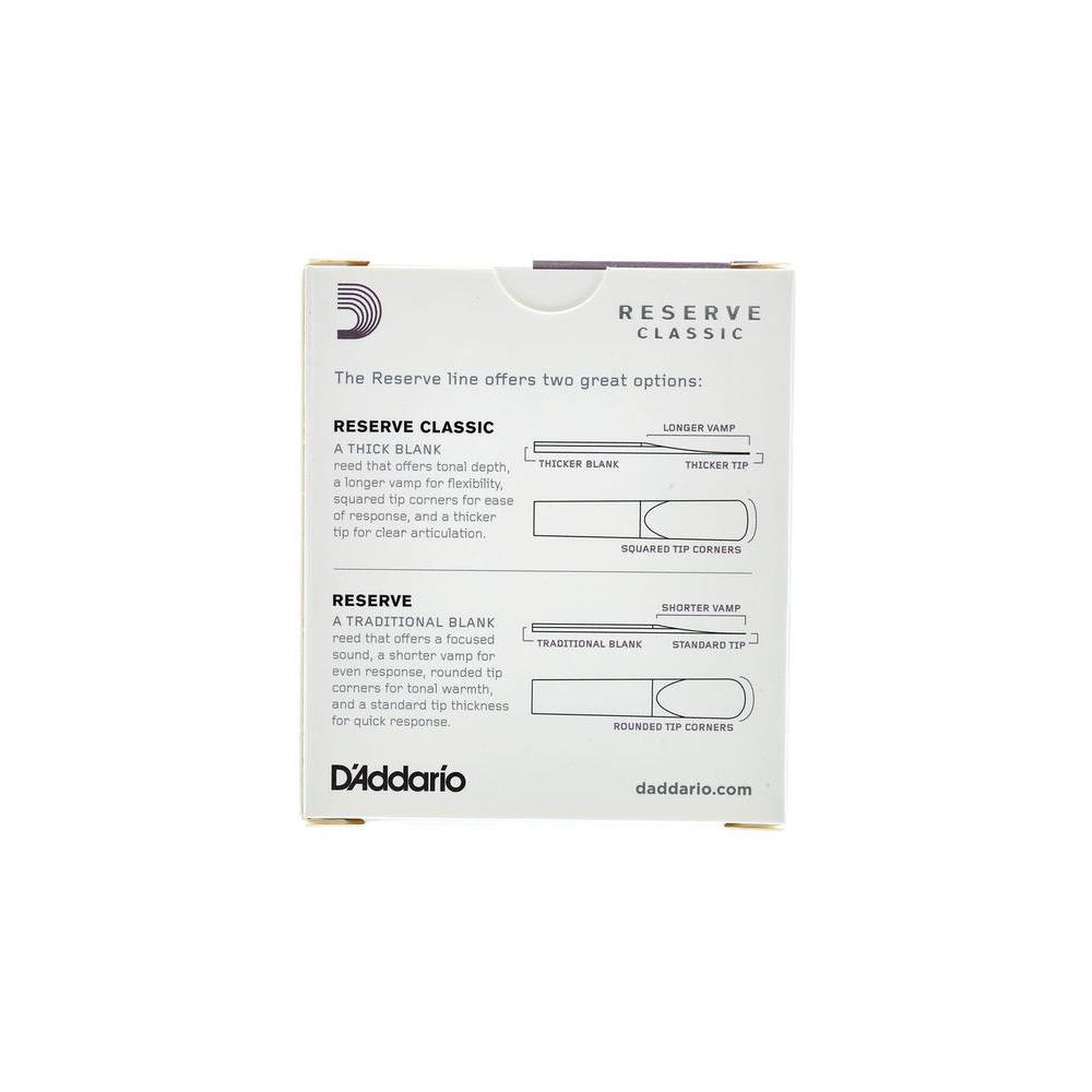 D'Addario Woodwinds Reserve Classic Bb 3.5+ rieten voor Bb klarinet (10 stuks)