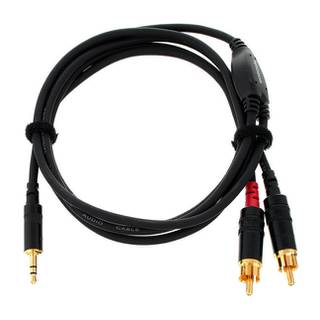 Cordial CFY0.9WCC-LONG Intro verloopkabel 3.5mm TRS jack - 2x RCA 0.9m zwart