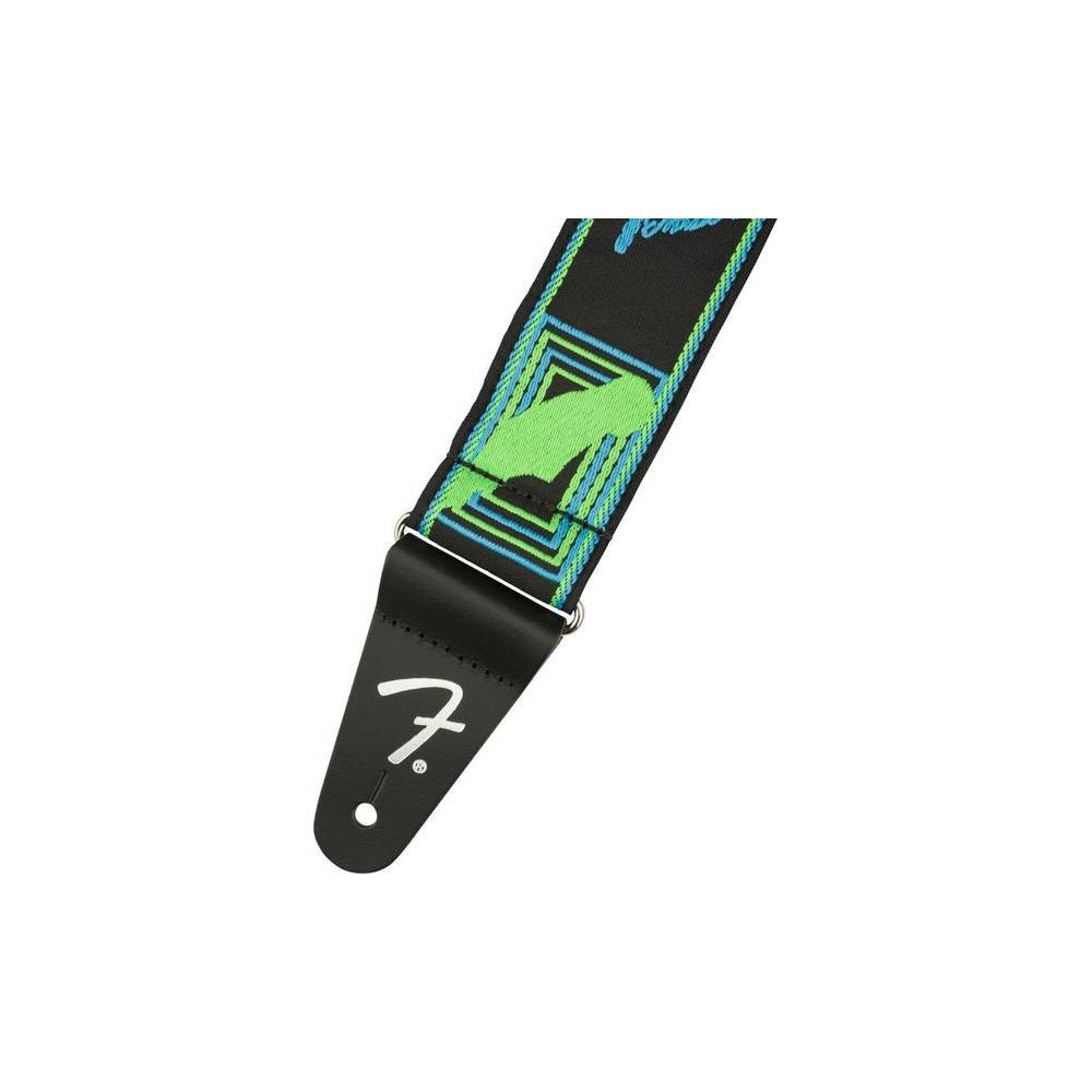 Fender Neon Monogrammed Strap gitaarband groen/blauw