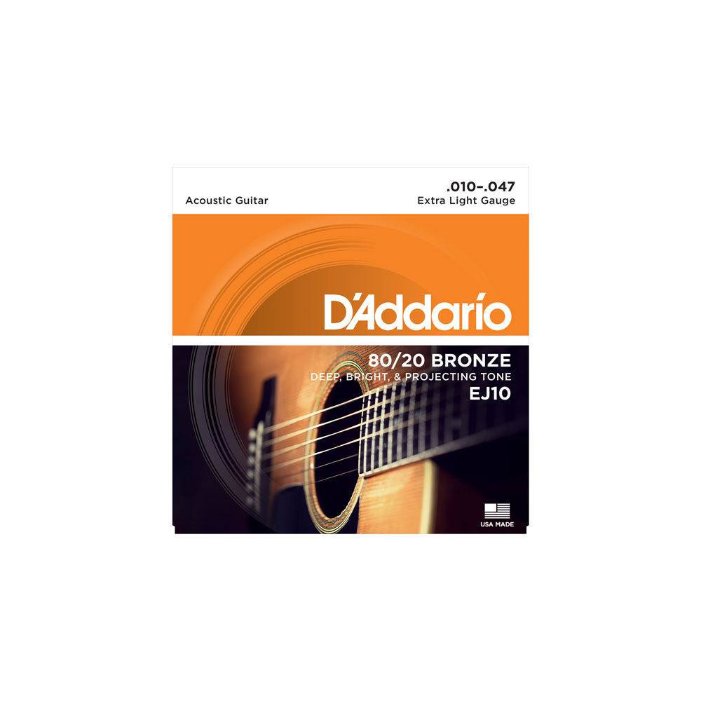 D'Addario EJ10 snarenset voor akoestische western gitaar