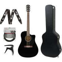 Fender CD-60SCE Black elektrisch-akoestische westerngitaar + koffer + accessoires