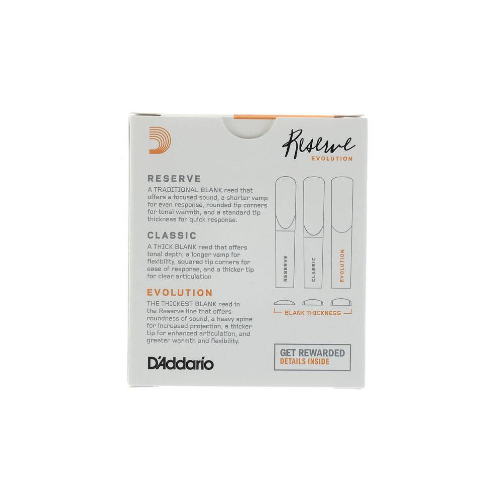 D'Addario Woodwinds Reserve Evolution 4.0 rieten voor Bb klarinet (10 stuks)