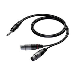 Procab CAB734 jack stereo male - 2x XLR female 1.50 meter