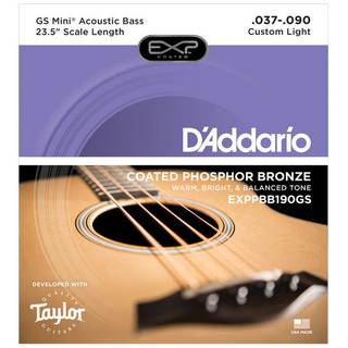 D'Addario EXPPBB190GS Coated Phosphor Bronze Acoustic Taylor GS Mini Bass 37-90
