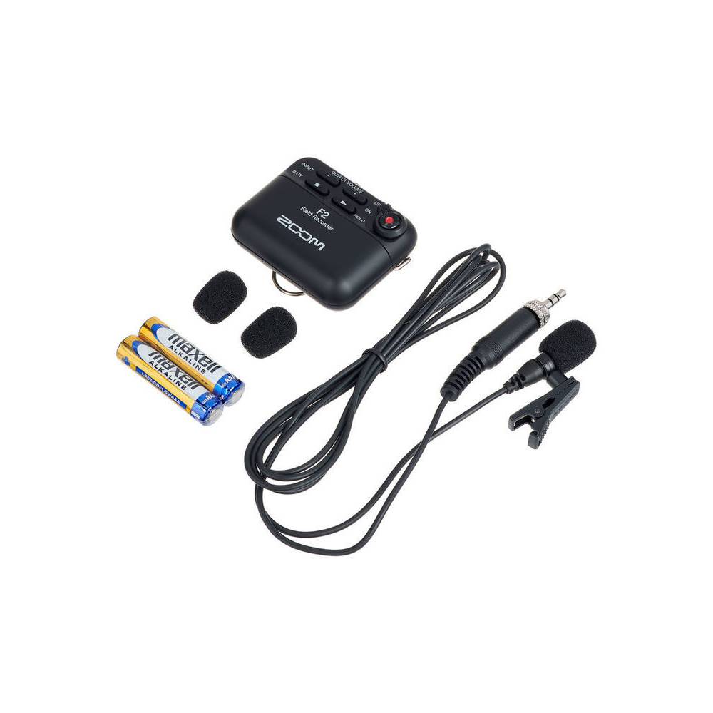Zoom F2 recorder met dasspeldmicrofoon