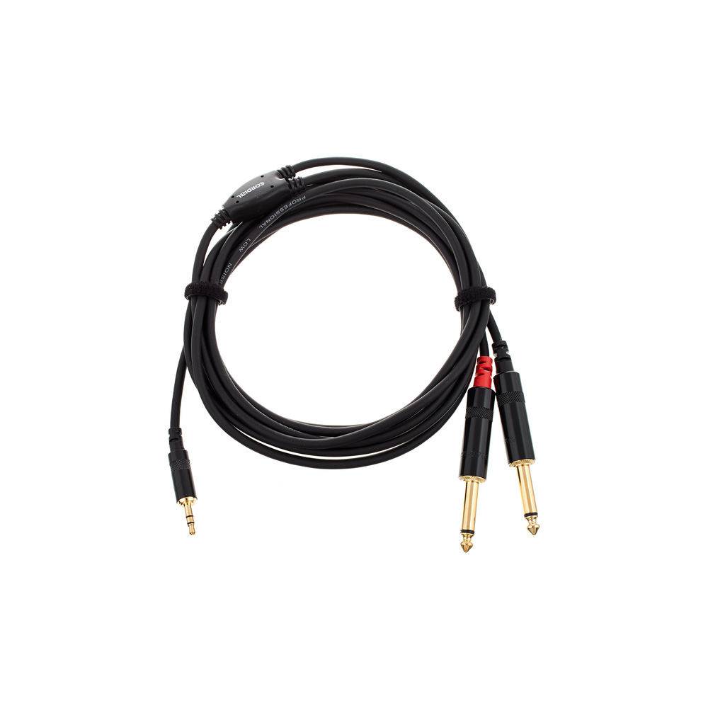Cordial CFY3WPP Intro 3.5mm TRS jack - 2x 6.3mm TS jack 3m