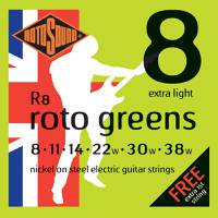 Rotosound R8 Roto Greens set elektrische gitaarsnaren 008 - 038w
