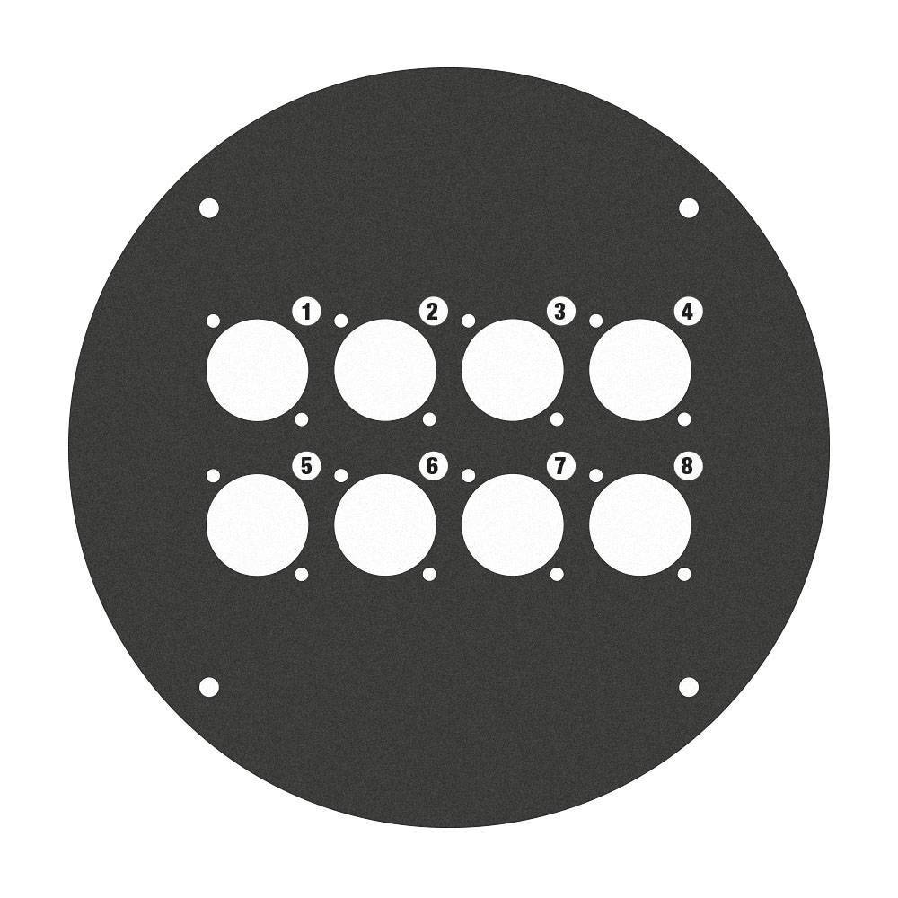 Adam Hall 70225D8 plaat voor 70225 met 8x D-size gat