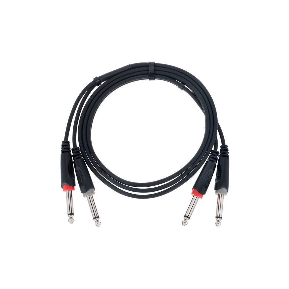 Cordial EU1.5PP Elements jack kabel 2x 6.3mm TS - 2x 6.3 mm TS 1.5m zwart