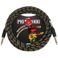 Pig Hog Vintage Series Rasta Stripes 20ft instrumentkabel 6m