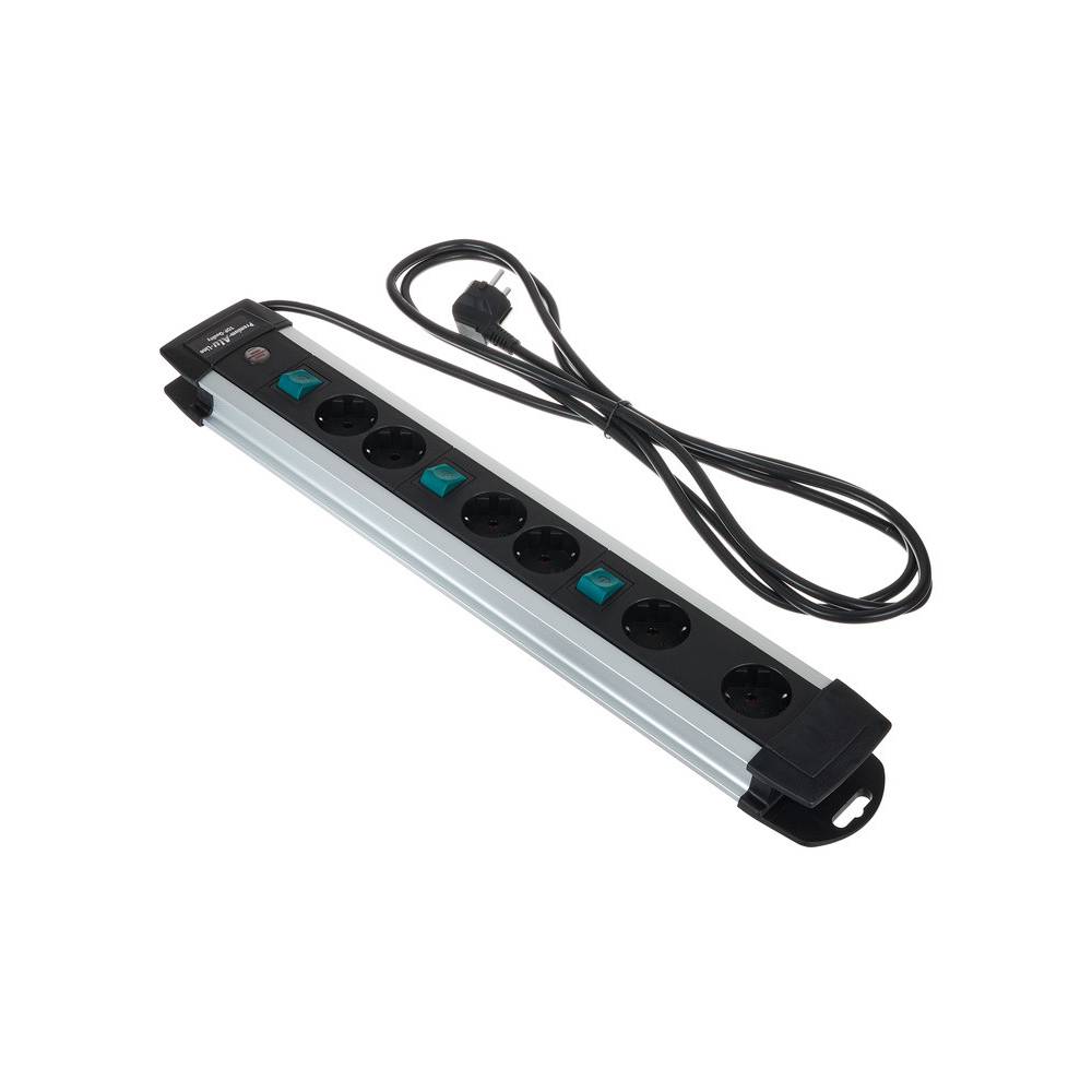 Brennenstuhl Alu Line Technics stroomverdeler 6-voudig