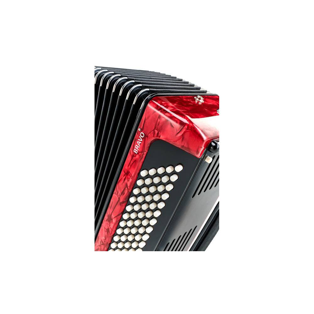 Hohner Bravo II 60 Rood, Silent Key accordeon