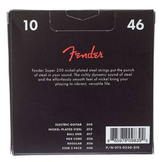 Fender 250R Super 250s NPS snarenset regular 3-pack