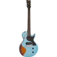 Vintage V120 ICON Distressed Gun Hill Blue over Sunburst elektrische gitaar