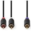 Nedis CABW24000AT30 subwooferkabel RCA male - 2x RCA male 3 meter