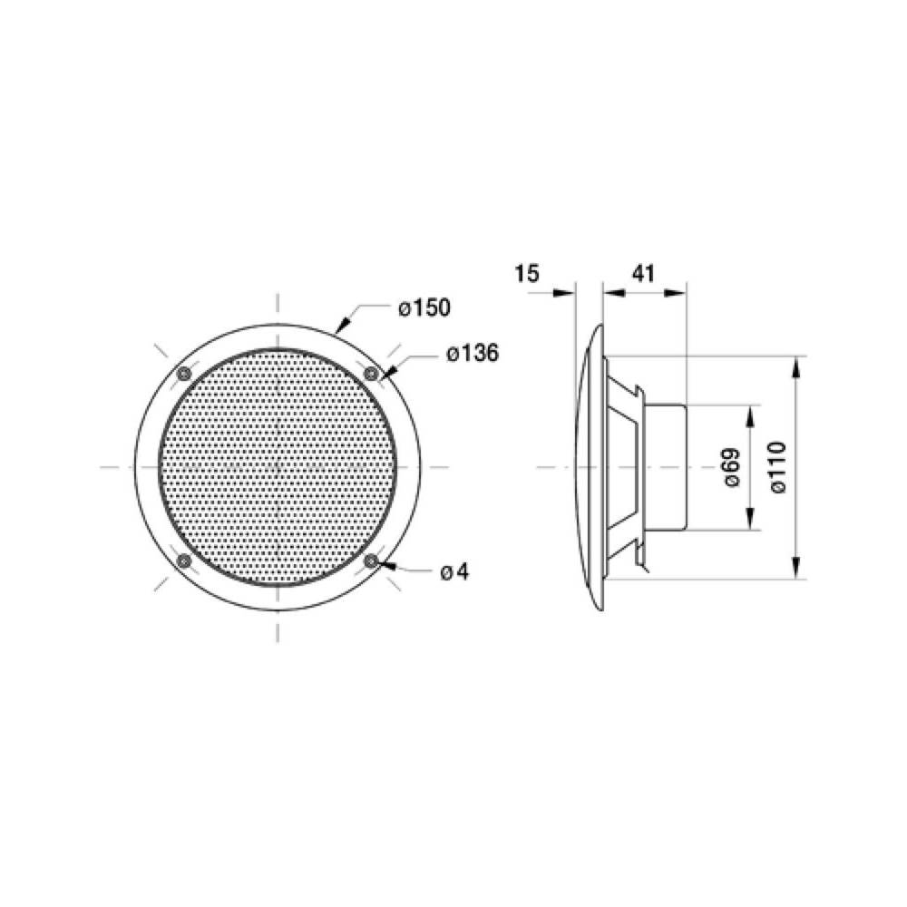 Visaton FR 13 WP inbouwluidspreker 5 inch, 4 Ohm wit