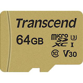 Transcend 500S microSDXC/SDHC 64GB met adapter