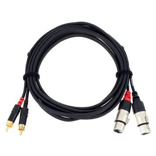 Cordial CFU3FC Intro verloopkabel 2x XLR female - 2x RCA 3m