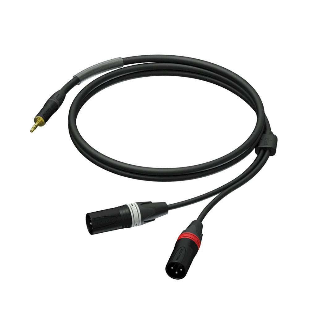 Procab PRA712/1.5 verloopkabel 1.5m 1x minijack - 2x XLR-M