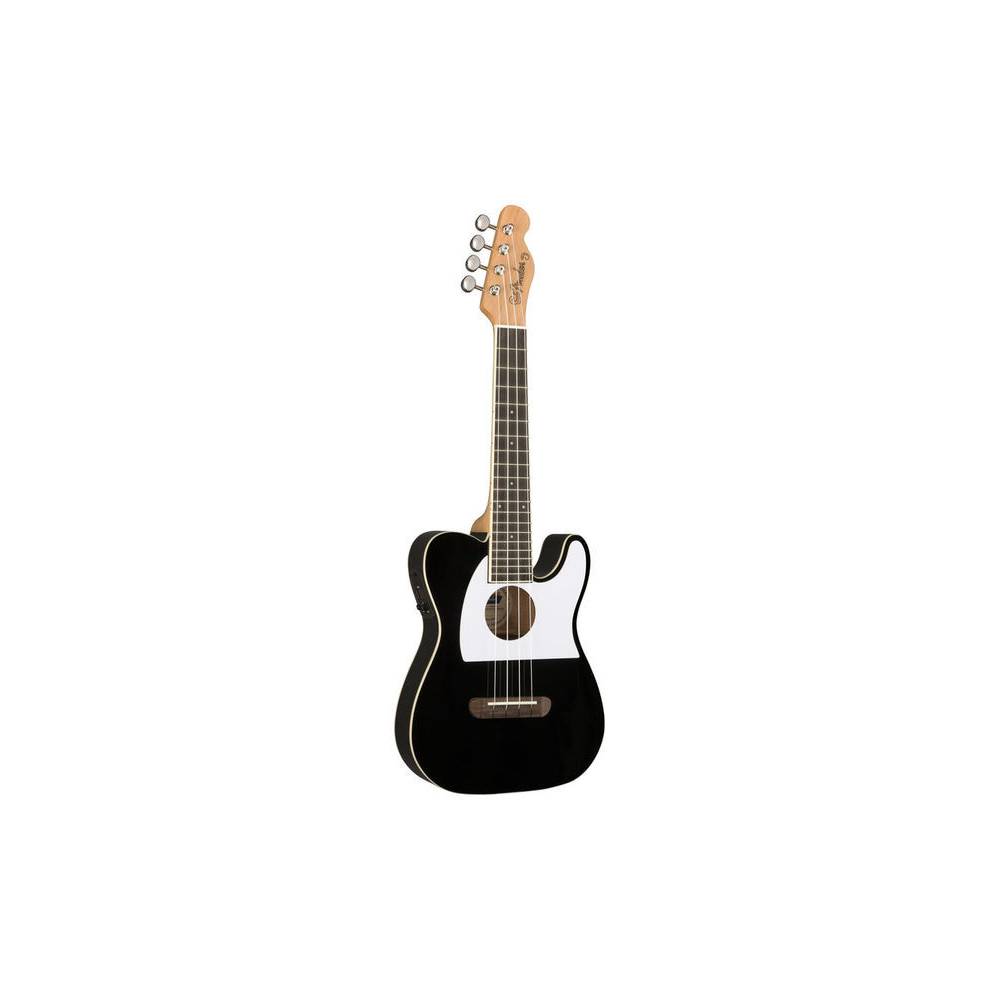 Fender Fullerton Tele Uke Black elektrisch-akoestische concert ukelele