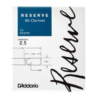 D'Addario Woodwinds Reserve Bb Clarinet Reeds 2.5 (10 stuks)