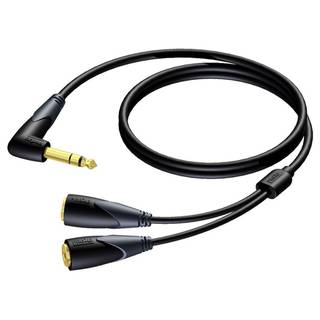Procab CLA721 1x stereo jack - 2x mono jack verloopkabel 3m