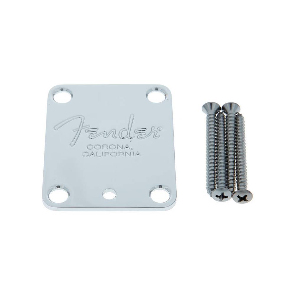 Fender neck plate Corona 4-bolt voor gitaar chroom