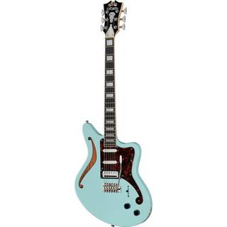 D'Angelico Premier Bedford SH Sky Blue semi-akoestische gitaar met gigbag