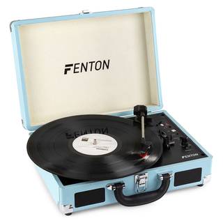 Fenton RP115 blauwe briefcase platenspeler met Bluetooth