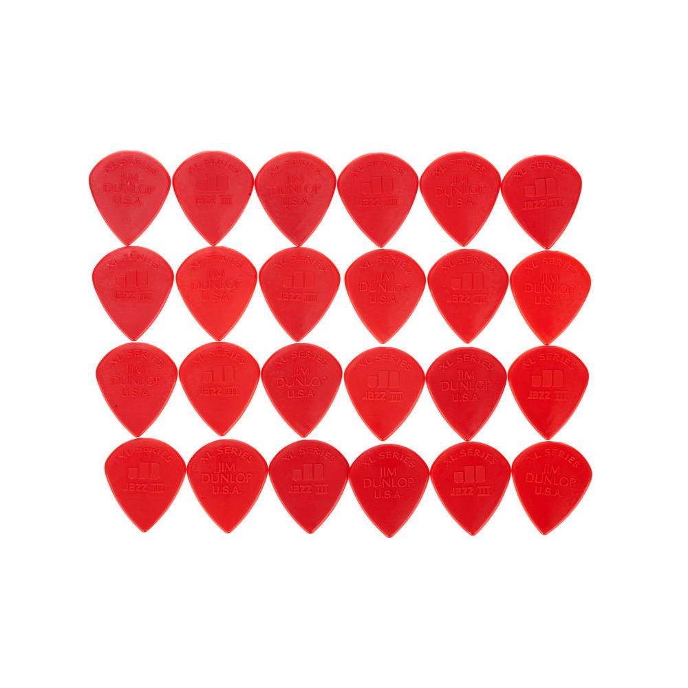 Dunlop Nylon Jazz III XL 24-pack plectrumset rood