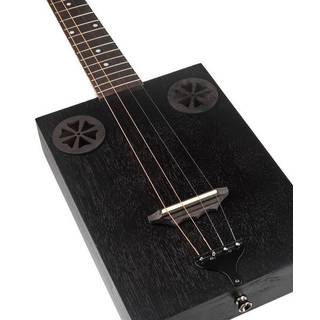J.N Guitars Cask Firkin Acoustic Cigar Box 4-snaars gitaar zwart