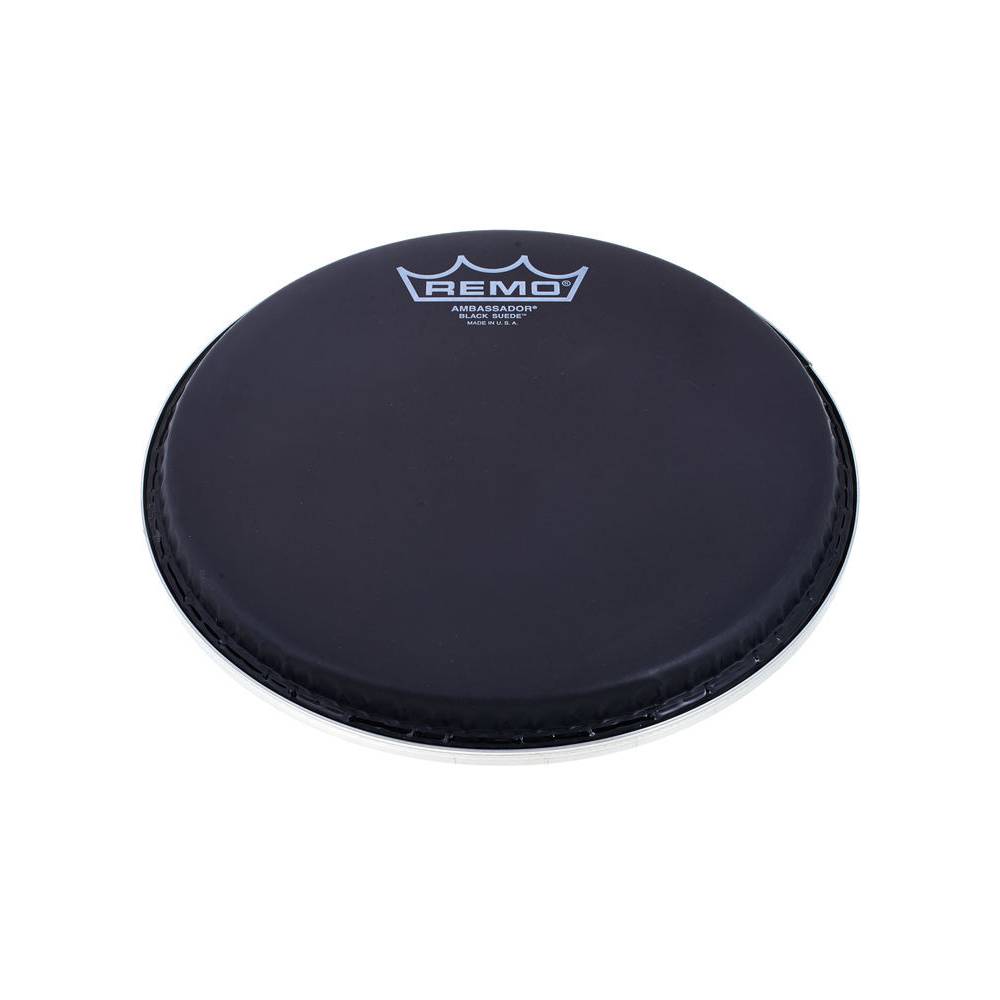 Remo BA-0808-ES Ambassador Black Suede 8"