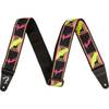 Fender Neon Monogrammed Strap gitaarband geel/roze