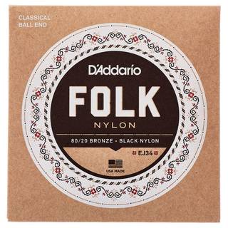 D'Addario EJ34 Folk Nylon snarenset voor akoestische gitaar