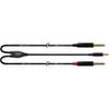 Cordial CFY3WPP-LONG Intro verloopkabel 3.5mm TRS jack-2x6.3mm TS jack 3m zwart