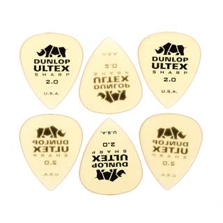 Dunlop 433P200 Ultex Sharp Pick 2.0 mm plectrumset (6 stuks)