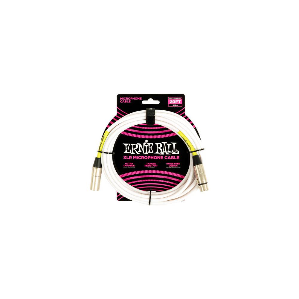Ernie Ball 6389 microfoonkabel XLR male-XLR female 6m wit