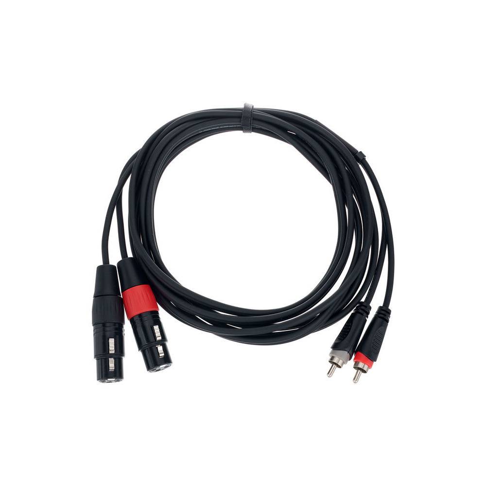Cordial EU3FC Elements verloopkabel 2x XLR female - 2x RCA 3m