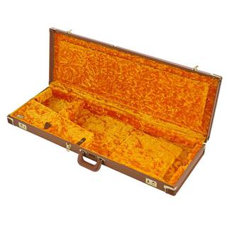 Fender G&G Deluxe Strat/Tele Hardshell Case Brown & Gold Plush koffer voor Stratocaster en Telecaster