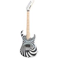 Kramer Guitars Custom Graphics The 84 "The Illusionist" 3D Black/White Swirl met EVH® D-Tuna® inclusief premium gigbag