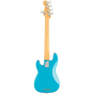 Fender American Professional II Precision Bass V MN Miami Blue 5-snarige elektrische basgitaar met koffer