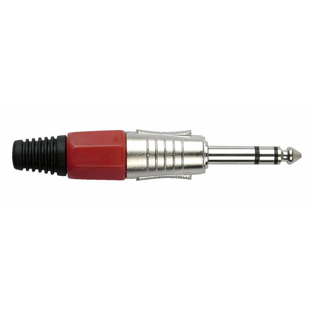 DAP 6,3mm Jackplug stereo zilver met rood eindkapje