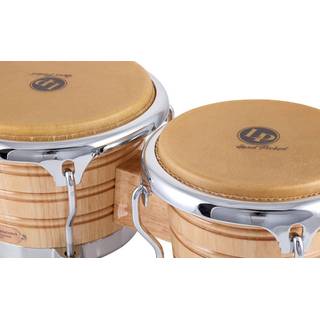 Latin Percussion LP201AX2 Generation II Bongos Natural Chrome