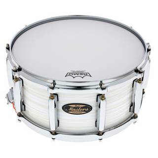 Pearl Masters Maple/Gum Snare Drum Silver White Swirl 14 x 6.5" snaredrum