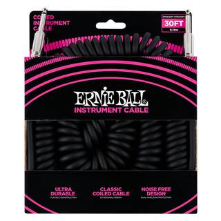 Ernie Ball 6044 gekrulde instrumentkabel 9 m zwart