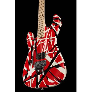 EVH Striped Series Red, Black and White LH MN gitaar